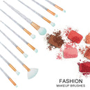 20 in 1 Diamond Handle Eye Brush Multi-functional Makeup Brush, Pink+Blue Handle and Baby Blue Brush