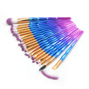20 in 1 Diamond Handle Eye Brush Multi-functional Makeup Brush, Pink+Blue Handle and Purple Brush