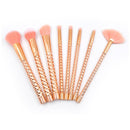 8 in 1 Honeycomb Handle Multi-functional Makeup Brush, Pink Handle and Pink Brush