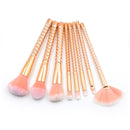8 in 1 Honeycomb Handle Multi-functional Makeup Brush, Pink Handle and Pink Brush