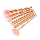 8 in 1 Honeycomb Handle Multi-functional Makeup Brush, Pink Handle and Pink Brush