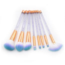 8 in 1 Honeycomb Handle Multi-functional Makeup Brush, White Handle and Blue Brush