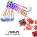 8 in 1 Honeycomb Handle Multi-functional Makeup Brush, Purple Handle and Blue Brush
