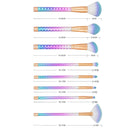 8 in 1 Honeycomb Handle Multi-functional Makeup Brush, Black Handle and Black Brush