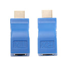 HDMI to RJ45 Extender Adapter (Receiver & Transmitter) by Cat-5e/6 Cable, Transmission Distance: 30m(Blue)