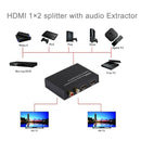HDMI 1x2 Splitter with Audio Extractor, Support 5.1CH / 2CH, 4Kx2K, 3D