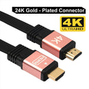 3m HDMI 2.0 (4K) 30AWG High Speed 18Gbps Gold Plated Connectors HDMI Male to HDMI Male Flat Cable(Rose Gold)