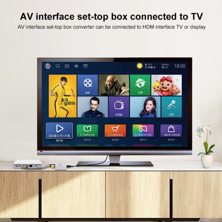 HOWEI HW-2105 Mini AV CVBS/L+R Audio to HDMI Converter Adapter, Support Scaler 1080P (Black)