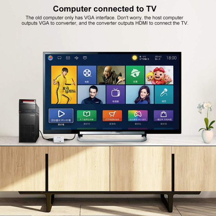 HOWEI HW-2107 HD 1080P Mini VGA to HDMI Scaler Box Audio Video Digital Converter