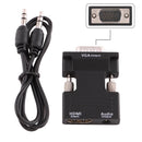 HDMI Female to VGA Male Converter with Audio Output Adapter for Projector, Monitor, TV Sets(Black)