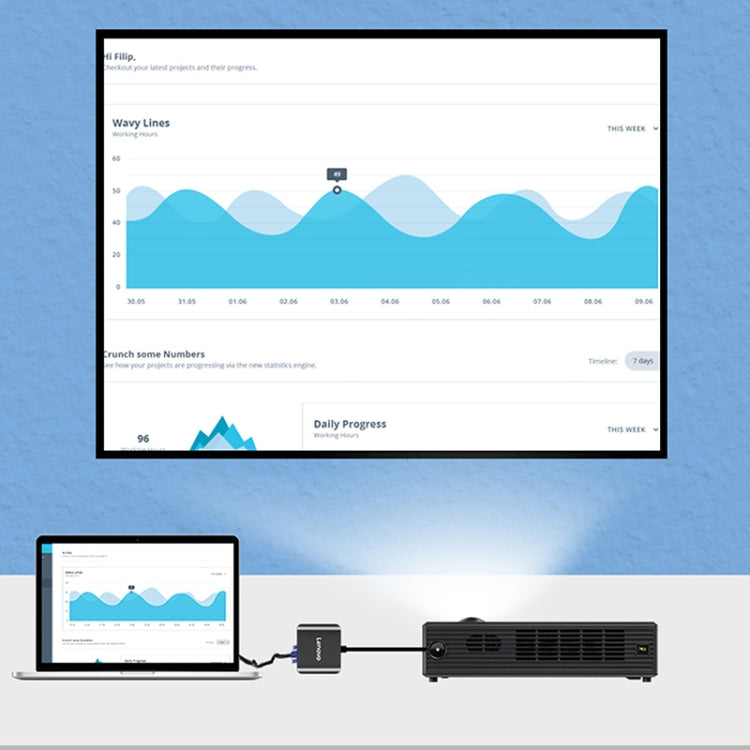 Lenovo F1-H01 HDMI to VGA Cable Aluminum Alloy Converter
