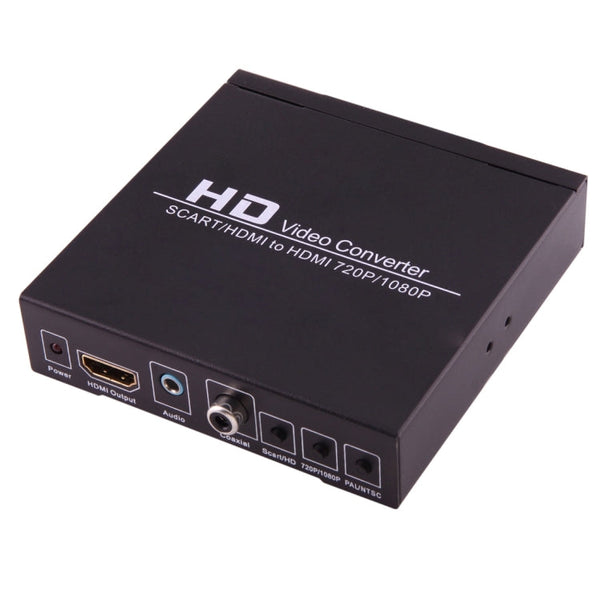 NEWKENG NK-8S SCART + HDMI to HDMI 720P / 1080P HD Video Converter Adapter Scaler Box