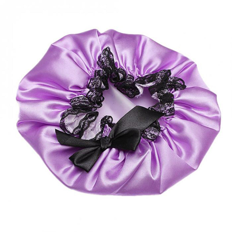 1 x Stylish Bonnet Shower Charlottes Adjustable Lace Bathtub Hat For Women New