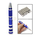 8 In 1 Portable Alloy Screw Driver Pen Set Slotted-Phillips Bits Repair Hot 1 x