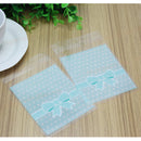 50 x Plastic Adhesive Dot Bowknot Design Blue Bag For Candies Cookies Best