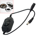 1set DC 9-24V Manual Control Inline Black Dimmer Switch For LED Strip Light Hot