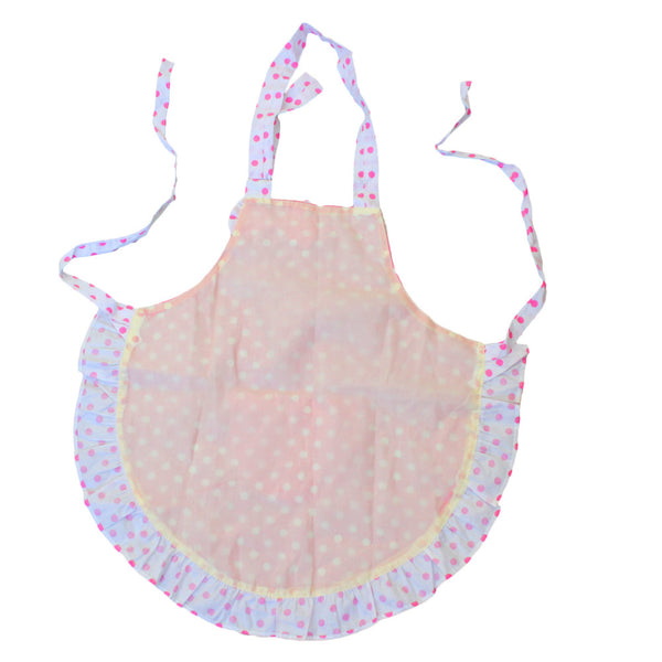 1 x  Kitchen Cook 2 Layers Cloth Frills Polka Dots Toddlers Princess Apron Hot
