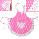 1 x  Kitchen Cook 2 Layers Cloth Frills Polka Dots Toddlers Princess Apron Hot