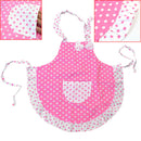 1 x  Kitchen Cook 2 Layers Cloth Frills Polka Dots Toddlers Princess Apron Hot
