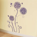 1 Pcs Purple Butterfly Vine Flower Vinyl Wall Art Stickers, Wall Decals