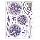 1 Pcs Purple Butterfly Vine Flower Vinyl Wall Art Stickers, Wall Decals