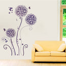 1 Pcs Purple Butterfly Vine Flower Vinyl Wall Art Stickers, Wall Decals