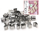 37x Cookie Mold Set Stainless Steel Biscuit DIY Cake Alphabet Shaped Durable