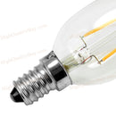 1Pc World Novelty SIE14 2W LED Candle Clear Glass Bulb E14 NEW