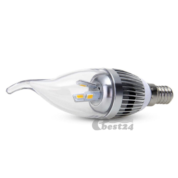 1 x E14 3W 5630 SMD LED Replacement Warm White Light Lamp Candle Bulb AC220-240V