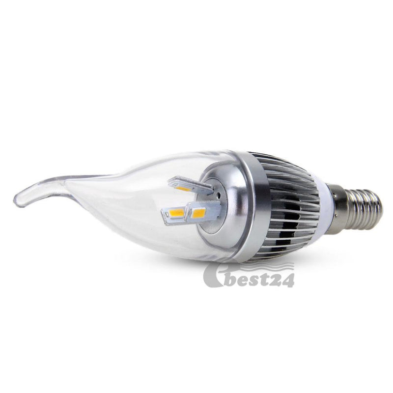 1 x E14 3W 5630 SMD LED Replacement Warm White Light Lamp Candle Bulb AC220-240V