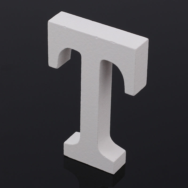 1 x Wooden Alphabet Letter T for Crafts Valentines Party Wedding Home Decoration