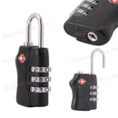 Resettable 3 Digit Number Code Black TSA Lock Travel Luggage Bag Padlock New 1x