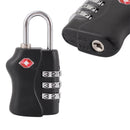 Resettable 3 Digit Number Code Black TSA Lock Travel Luggage Bag Padlock New 1x