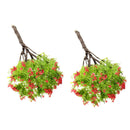 2 pcs Mini Artificial Red Flower Tree Plant Restaurant Home Bonsai Decor Worthy