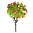 2 pcs Mini Artificial Red Flower Tree Plant Restaurant Home Bonsai Decor Worthy