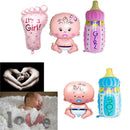 2pcs Boy Girl Baby Bottle Foot Foil Balloon Birthday Party Decor Uninflated