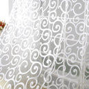 1pack of Printed Tulle Curtain Window Door Balcony Decor White