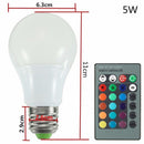 E27 RGB LED Light Color Changing Globe Bulb With Remote Control 85-26 New 1set