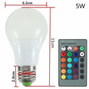 E27 RGB LED Light Color Changing Globe Bulb With Remote Control 85-26 New 1set