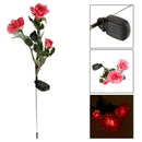 Outdoor Landscape Light Solar Power 3 LED Rose Flower Lamp for House Best 1 set