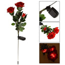 Outdoor Landscape Light Solar Power 3 LED Rose Flower Lamp for House Best 1 set