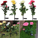 Outdoor Landscape Light Solar Power 3 LED Rose Flower Lamp for House Best 1 set