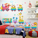 Animals Train Wall Stickers Nursery Room Decor Baby Kids Art Mural Removable
