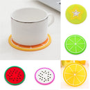 6x Fruit Coaster Colorful Silicone Cup Drinks Holder Mat Tableware  Best