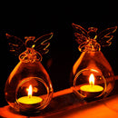 1pc Angel Glass Crystal Hanging Tea Light Candle Holder Home Decor Fashion