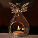 1pc Angel Glass Crystal Hanging Tea Light Candle Holder Home Decor Fashion