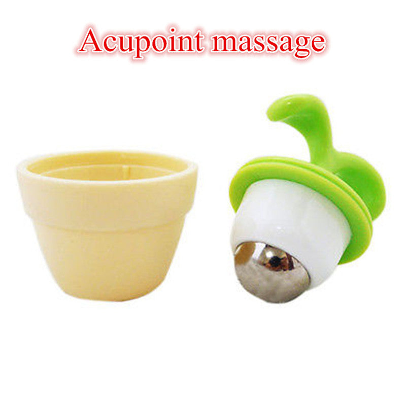 Mini Handheld Portable-Roller Ball Full Body Beauty Massager Flowerpot Hot 1x