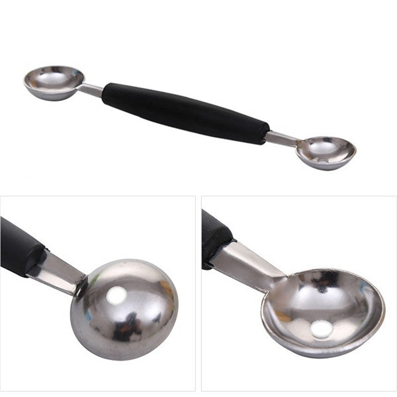 1 x Double-end Stainless Steel Melon Fruit Baller Scoop Spoon Cooking Hot