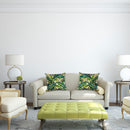 1*Pillow Case Tropical Plants Green Leaves Flower Decorative Linen Cushion