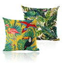 1*Pillow Case Tropical Plants Green Leaves Flower Decorative Linen Cushion